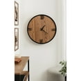 thumbnail image 3 of Kate and Laurel Pronte Modern Round Wood and Metal Wall Clock, 22 Inch Diameter, Rustic Brown and Black, Decorative Minimal Clock for Bedroom, Entryway, or Living Room Decor, 3 of 9