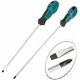 thumbnail image 3 of 2 Packs 12 Inches Long Slotted and Screwdriver Flat Blade Screwdriver Magnetic Screwdriver with Rubber Handle, 3 of 5