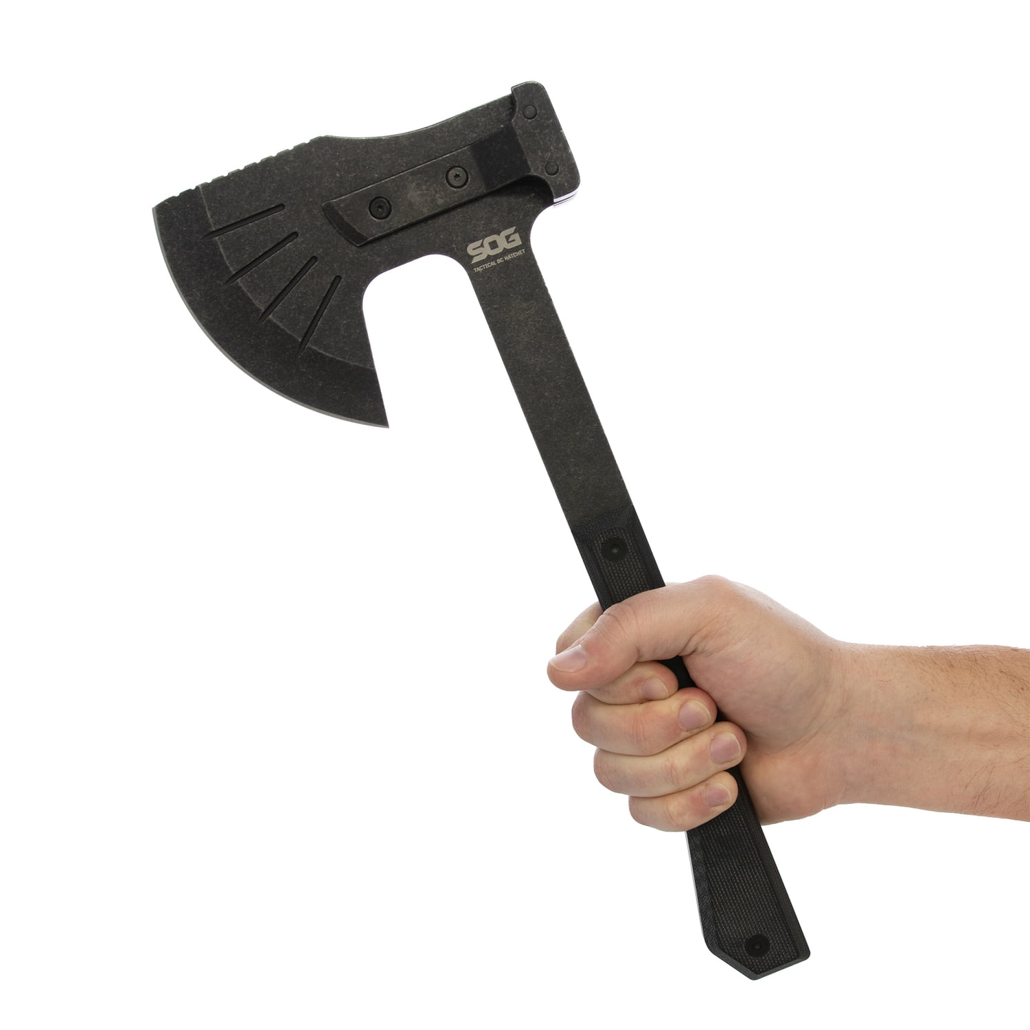 SOG Tactical Bushcraft Hatchet with 4.24-In. Steel Cutting Head and Nylon Blade Cover, SOG-32-50-02-43