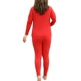 thumbnail image 4 of LUXUR Women Solid Color Thermal Underwear Warm Base Layer Long Johns Set Red 4XL, 4 of 4
