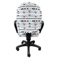 thumbnail image 3 of Tribal Office Chair Slipcover, Horizontally Arranged Triangles Dots and Half Circles, Protective Stretch Decorative Fabric Cover, Standard Size, Multicolor, by Ambesonne, 3 of 5