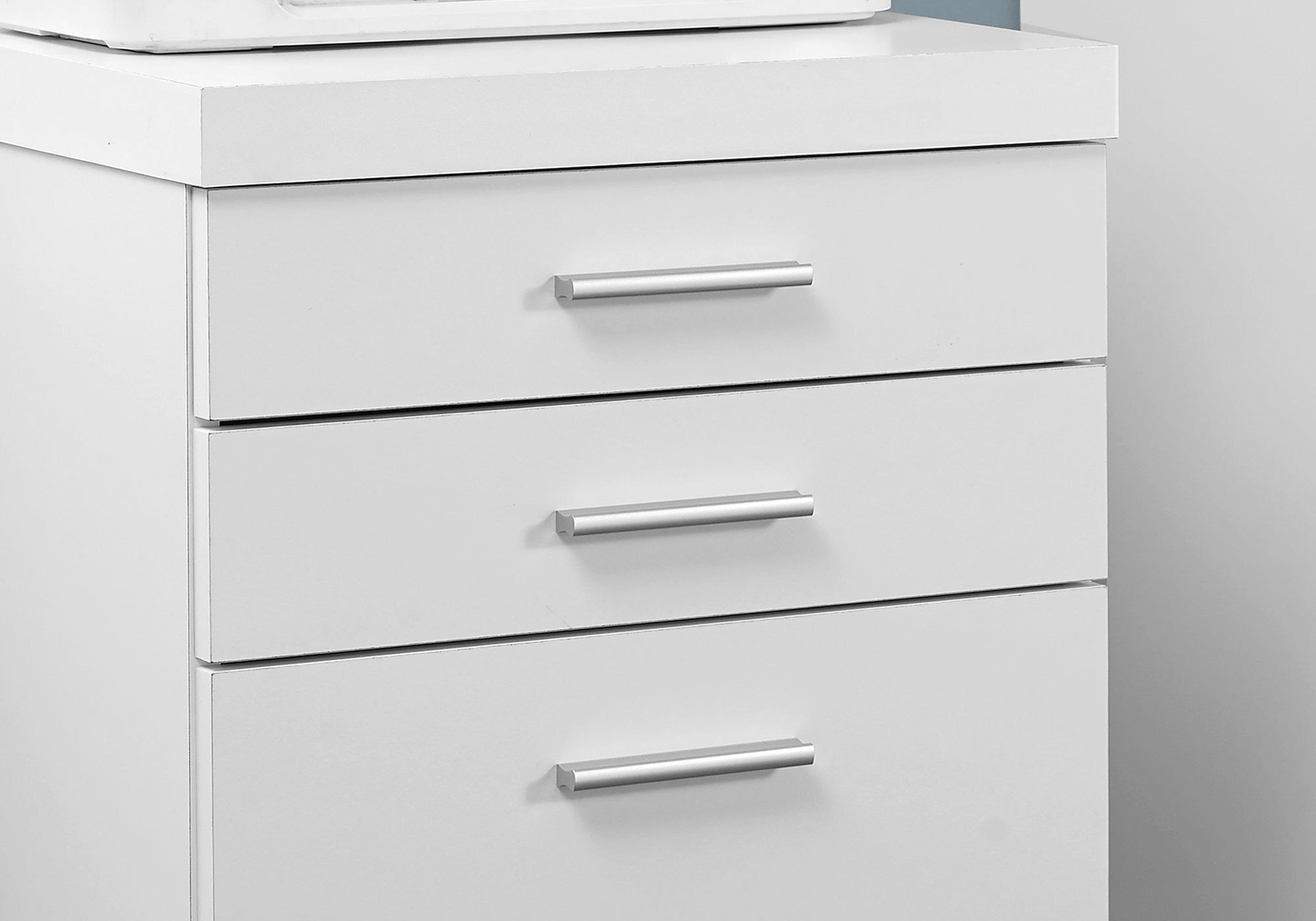File Cabinet Rolling Mobile Printer Stand Office Work Laminate White