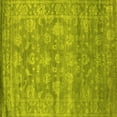 thumbnail image 1 of Ahgly Company Machine Washable Indoor Square Persian Yellow Bohemian Area Rugs, 6' Square, 1 of 4