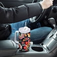 thumbnail image 4 of Yayeee 30oz Stainless Steel Tumbler with Straw and Handle Double-Wall Insulated Travel Water Bottle, Colorful Floral Pattern, 4 of 8