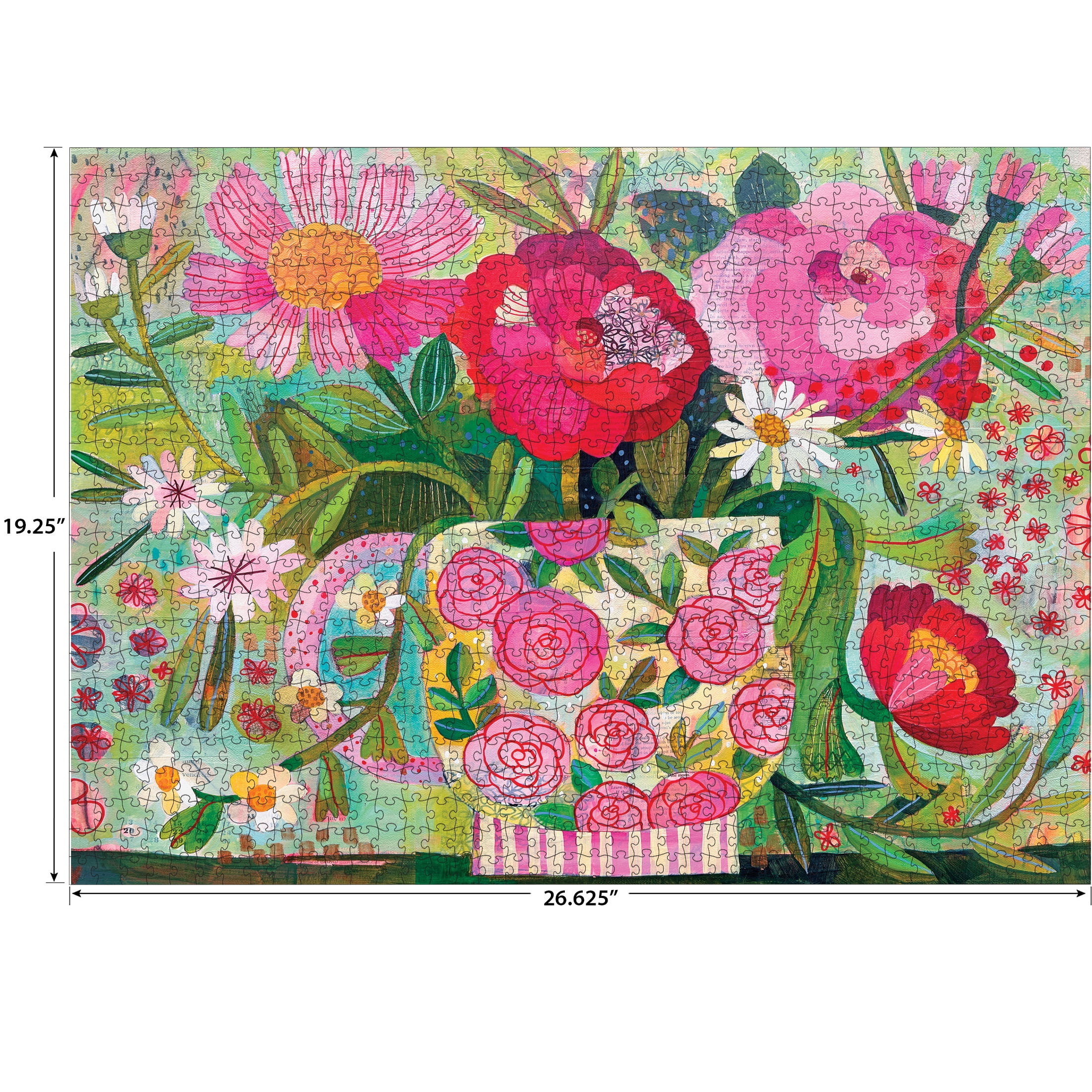 RoseArt - Soft Touch 1000-Piece - CUP FULL OF ROSIE - Adult Interlocking Puzzle