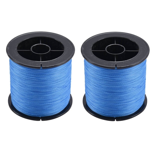 2X 500 M 30 LB 0.26mm Linea de Pesca 4 Hebras Trenzadas de PE de Fuerza Azul