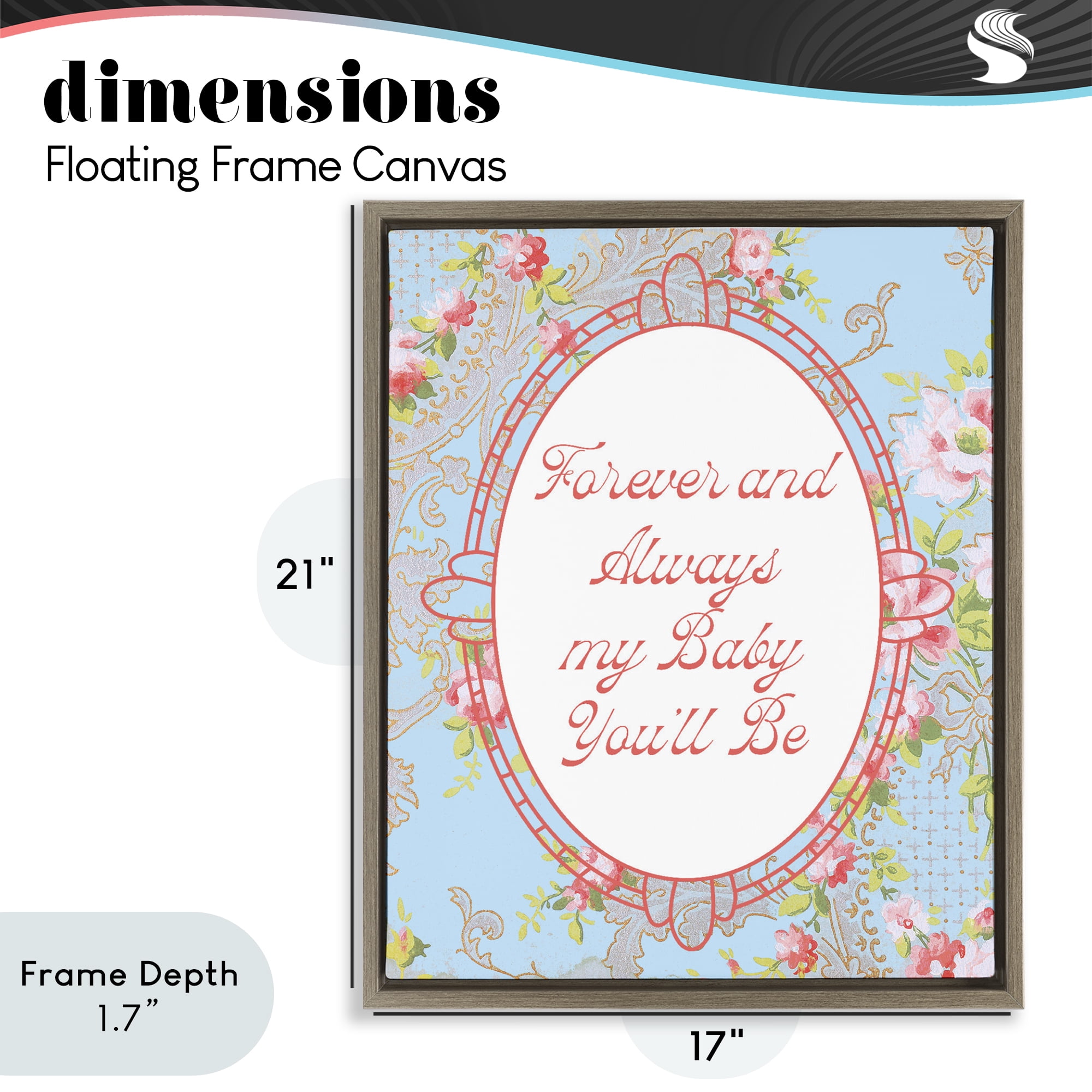 Stupell Industries Forever And Always My Baby Brown Framed Floater Canvas Wall Art, design by Lil' Rue