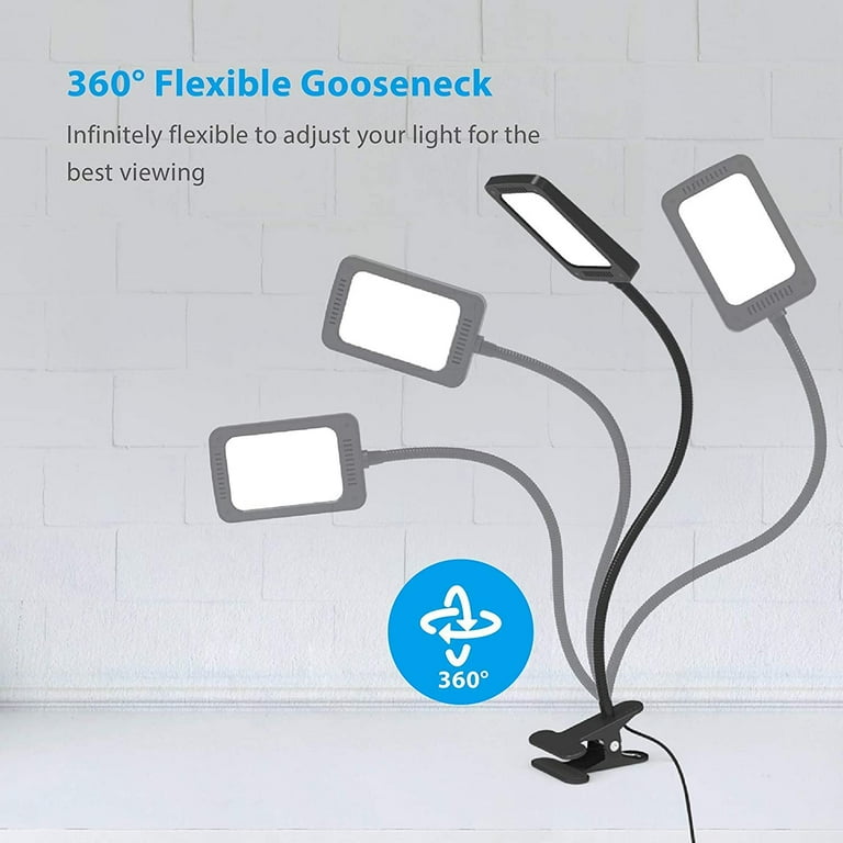 TROND LED Desk Lamp with Clamp, 3-Level Dimmable Desk Light 6000K