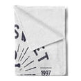 thumbnail image 2 of Anchor Soft Flannel Fleece Throw Blanket, Home Ocean Lettering on a Nautical Sketch with Worn out Background, Cozy Plush for Indoor and Outdoor Use, 50" x 60", Navy Blue and White, by Ambesonne, 2 of 5