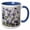 Blue/White, variant on 3drose, Purple Flower Tree Jacaranda Against Bright Sky Spiral A, 11oz Two-tone Green Mug