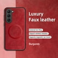 thumbnail image 3 of ELEHOLD PU Leather Case For Samsung Galaxy S23 Plus Slim Magnetic Shockproof Cover, [MagSafe Compatible], [Lens&Screen Protection], Drop protection Case - Winered, 3 of 11