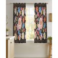 thumbnail image 4 of Boho Pink Flower Sheer Curtains 39 Inch Length 2 Panels Set for Living Room/Bedroom, Spring Watercolor Country Floral Plant Kitchen Curtains Grommet Semi-Sheer Curtains Window Treatments 27.5"x39"x2, 4 of 7