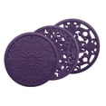 thumbnail image 1 of Paquete de 3 almohadillas redondas con aislamiento térmico para vajilla, Púrpura Sunnimix Mantel individual de silicona, 1 of 8