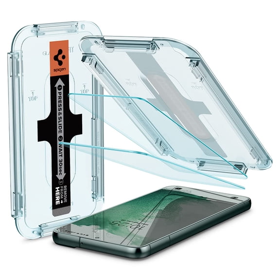 Protector de pantalla Spigen Glas.tr EZ Fit para Galaxy S22 Plus, paquete de 2