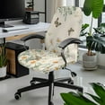 thumbnail image 2 of ZIATUBLES Universal Desk Office Chair Cover Machine Washable Computer Rotating Chair Slipcover Stylish Home Furniture Protector Cover for High Back Chair Seat Backrest, S, Daisy Floral Butterfly, 2 of 7