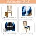 thumbnail image 4 of Blue and Grey Abstract Art Artwork Seat Covers for Dining Room Chairs Set Of 6,Stretch Printed Washable Chair Seat Cover with Elastic Ties and Button,Removable Waterproof Couch Cushion Covers, 4 of 6