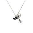 thumbnail image 2 of Delight Jewelry Silvertone Black Cowboy Hat - Love and Lock Charm Necklace, 18"+1", 2 of 4