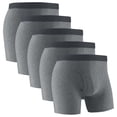 thumbnail image 2 of Men's 5-Pack Cotton Boxer Briefs Breathable Open-fly Classic Underwear Everyday Briefs, Multi-Pack, 2 of 6