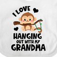 thumbnail image 4 of Inktastic Monkey I Love Hanging out with My Grandma Boys or Girls Baby Bib, 4 of 4