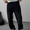 thumbnail image 3 of Kakii Men's Wide-Leg Jeans Straight Leg Carpenter Denim Pants Loose fit Trousers, 3 of 3