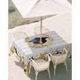 thumbnail image 2 of 52x70 Inch Outdoor Tablecloth with Umbrella Hole Zipper Rectangle Academic Cap Diploma Rectangular Tablecloths Outside Waterproof Modern Graduation Star Wooden Patio Table Cloth Cover for Picnic, 2 of 8