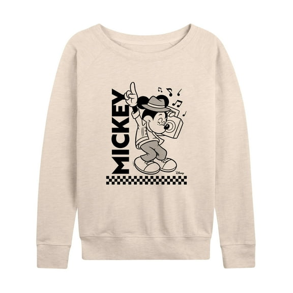 Disney - Mickey & Friends - Boombox & Jammin' Mickey - Women's Lightweight French Terry Long Sleeve Shirt