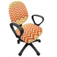 thumbnail image 1 of Geometric Office Chair Slipcover, Sunset Theme Conceptual Chevron Zigzag Pattern in Blended Soft Colors Design, Protective Stretch Decorative Fabric Cover, Standard Size, Multicolor, by Ambesonne, 1 of 5