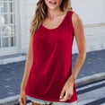 thumbnail image 2 of Holzkary Women's Summer Sleeveless Pleated Loose Fit Tunic Blouses Casual Tank Tops Women's Spring and Summer Camisole Loose Pleated Home Top Sleeveless Inner T Shirt Base Shirt Wine Xxl, 2 of 6