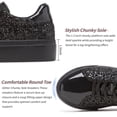 thumbnail image 4 of FOSDUO Women's Glitter Platform Sneakers Bling Thick Sole Rhinestone Sequin Lace-Up Non-Slip Breathable Casual Shoes for Wedding Party Daily Wear(Black Glitter,US6), 4 of 7