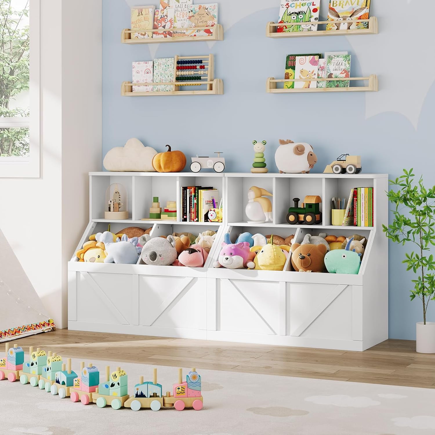 Yeshouse Versatile Kids Toy Storage Organizer - Safe & Stable Cabinet with Flexible Use for Playroom, Bedroom, and Nursery - Ideal Gift for Toddlers and Children, Easy Assembly