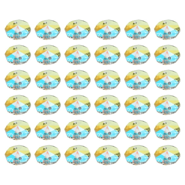 Uxcell 14mm Crystal Octagon Beads Chandelier Hanging Beads Multicolor 40 Pack