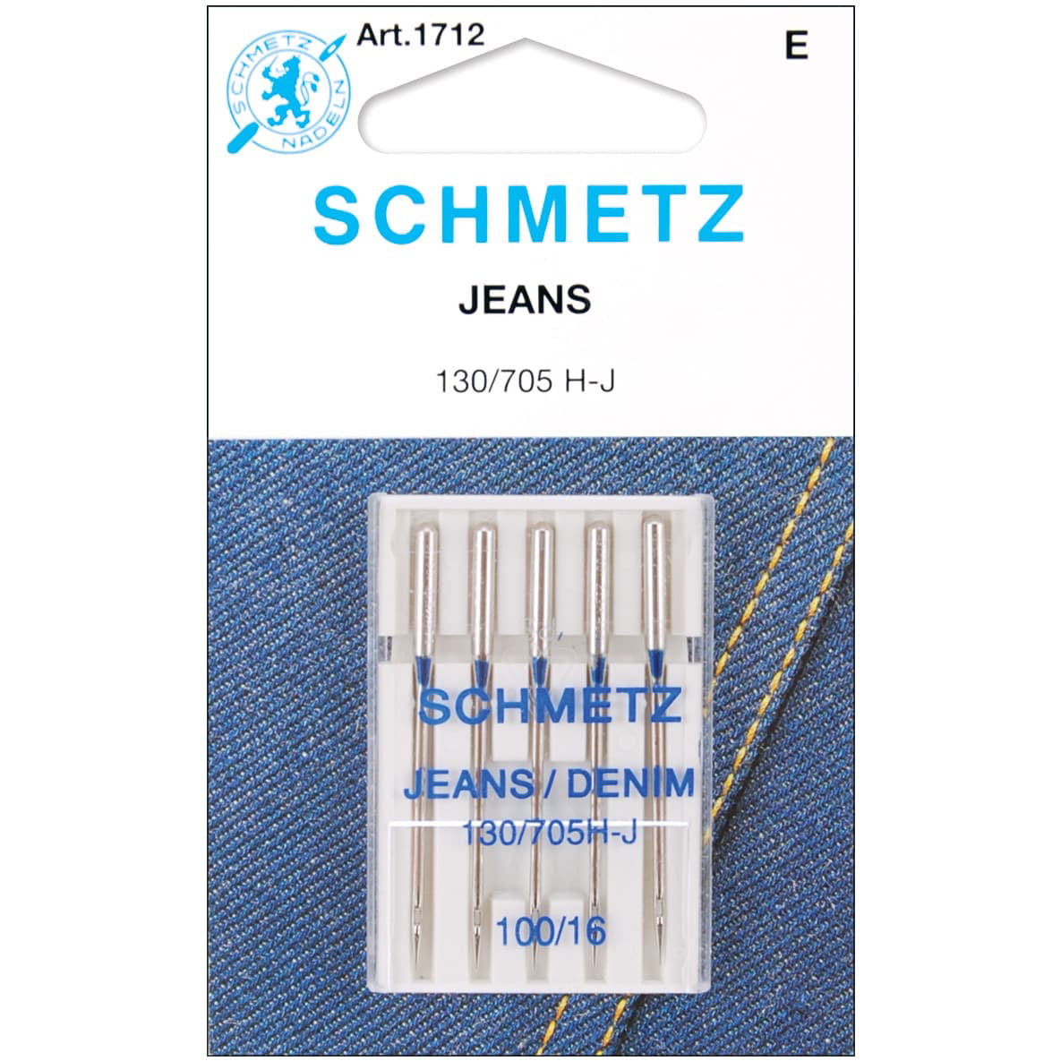 Schmetz 1783 Jeans Denim Sewing Machine Needle Size 110/18 130/705H-J 