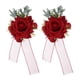 thumbnail image 1 of Uxcell 2 Pcs Corsage de Muñeca de Flores Rojas, Pulseras de Flores Artificiales para Boda Novia Novio Ceremonia Aniversario Baile Fiesta, 1 of 6