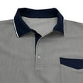 thumbnail image 4 of QUINDOS Casual Mens Shirts Collared Polo Short Sleeve Shirts Pockets Tennis Loose Solid T-shirts, 4 of 8