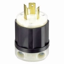 Leviton Locking Plug Industrial Nylon - 20 Amp 2 Pole 3 Wire NEMA L5-20P - Black White
