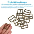 thumbnail image 3 of Uxcell Metal Tri-glide Slide Buckle, Zinc Alloy Adjuster Sliders Webbing Strap Fasteners for Bag Belt Dog Copper 25mm, 3 of 7