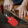 thumbnail image 3 of Uxcell Leather Key Fob, 2 Pcs Leather Key Fobs with Key Rings DIY Keychain Holder for Car Keys, Red, 3 of 5