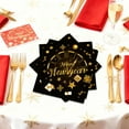 thumbnail image 5 of Lilixerw 16 PCS Black Gold Happy New Year Disposable Tableware Set,7-9 Inch Paper Plates,Cups,Napkins,NewYear's Eve Party Dinnerware for Celebration, 5 of 6
