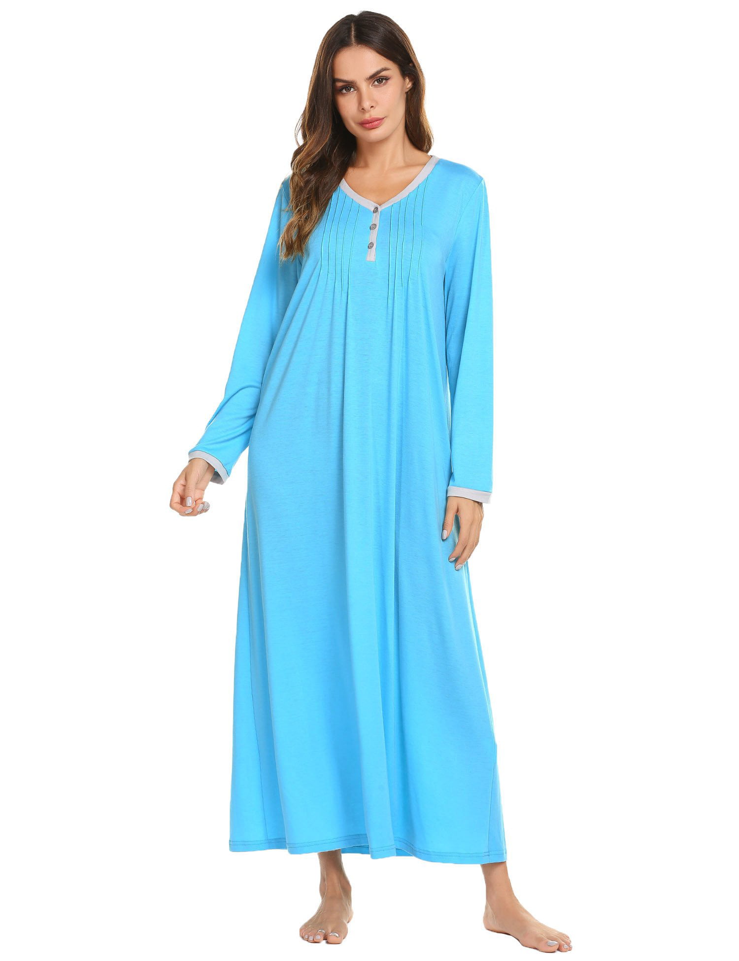 U.Vomade Womens Sleepwear Full Length Nightdress Long Nightgown Dresses ...