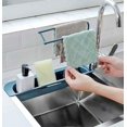 thumbnail image 4 of Fregadero telescópico, escurridor de cocina, cesta de almacenamiento, bolsa, soporte para grifo, estante ajustable para fregadero de baño, accesorio de cocina (azul marino) Sailing Electrónica, 4 of 5