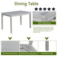 thumbnail image 3 of PORKISS Dining Table Set for 4, Solid Wood Dining Room Set with 1 Rectangular Table 4 Upholstered Chairs, Dinner Table with Padded Chairs for Home Kitchen, Gray, 3 of 11