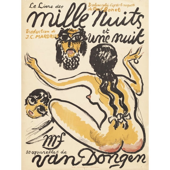 Van Dongen 1001 Nights Book French Advert Extra Large Art Print Wall Mural Poster Premium XL