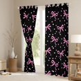 thumbnail image 3 of jejeloiu Pink Cute Bowknot Black Out Curtains,Kawaii Polka Dot Curtains Pack of 2 (42x63 Each),Chic Ribbon Bow Tie Bedroom Curtains For Girls,Microfiber Bedroom Decor, 3 of 6