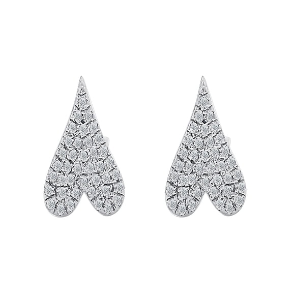 Stud Earrings 0.14 Ct GH/VS-SI Natural Diamond In 14K White Gold