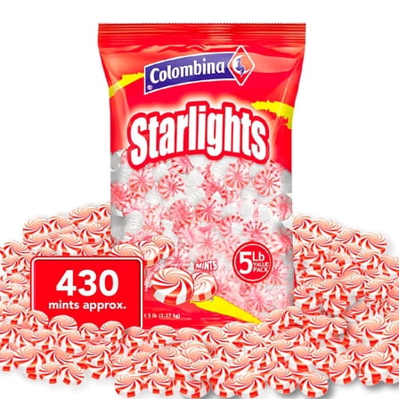 Starlight Swirled Mints, Individually Wrapped Refreshing Mints, Ideal Peppermint Candies for Sharing, Candy Dishes and Holidays (5 Lbs) 16324 Bundle with Cleaning Cloth