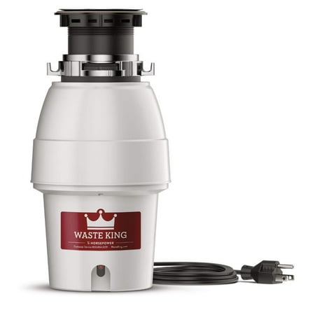 Waste King L-2600 Garbage Disposal with Power Cord, 1/2 HP