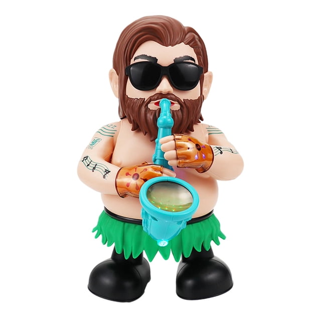 Divertido juguete de saxofonista de baile eléctrico, juguete educativo temprano, con luces y sonidos, juguete musical de muñeca eléctrica para niños con destornillador