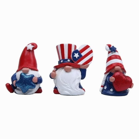 

Solar Garden Decorations Statuary for outside Garden Hat Adult Sculptures And Figurines Plaster Bust 3pcs 3Pcs Patriotic July 4th Decorate Independence Day Veterans Day Decorate Uncle Star
