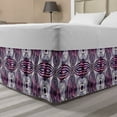 thumbnail image 1 of Vintage Bed Skirt, Vintage Style Geometrical Ornament Stripes and Circles in Vibrant Colors Print, Elastic Bedskirt Dust Ruffle Wrap Around for Bedding Decor, 4 Sizes, Lavender Plum, by Ambesonne, 1 of 2