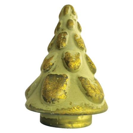 Creative Co-Op Matte Embossed Glass Tree, Green and Gold
